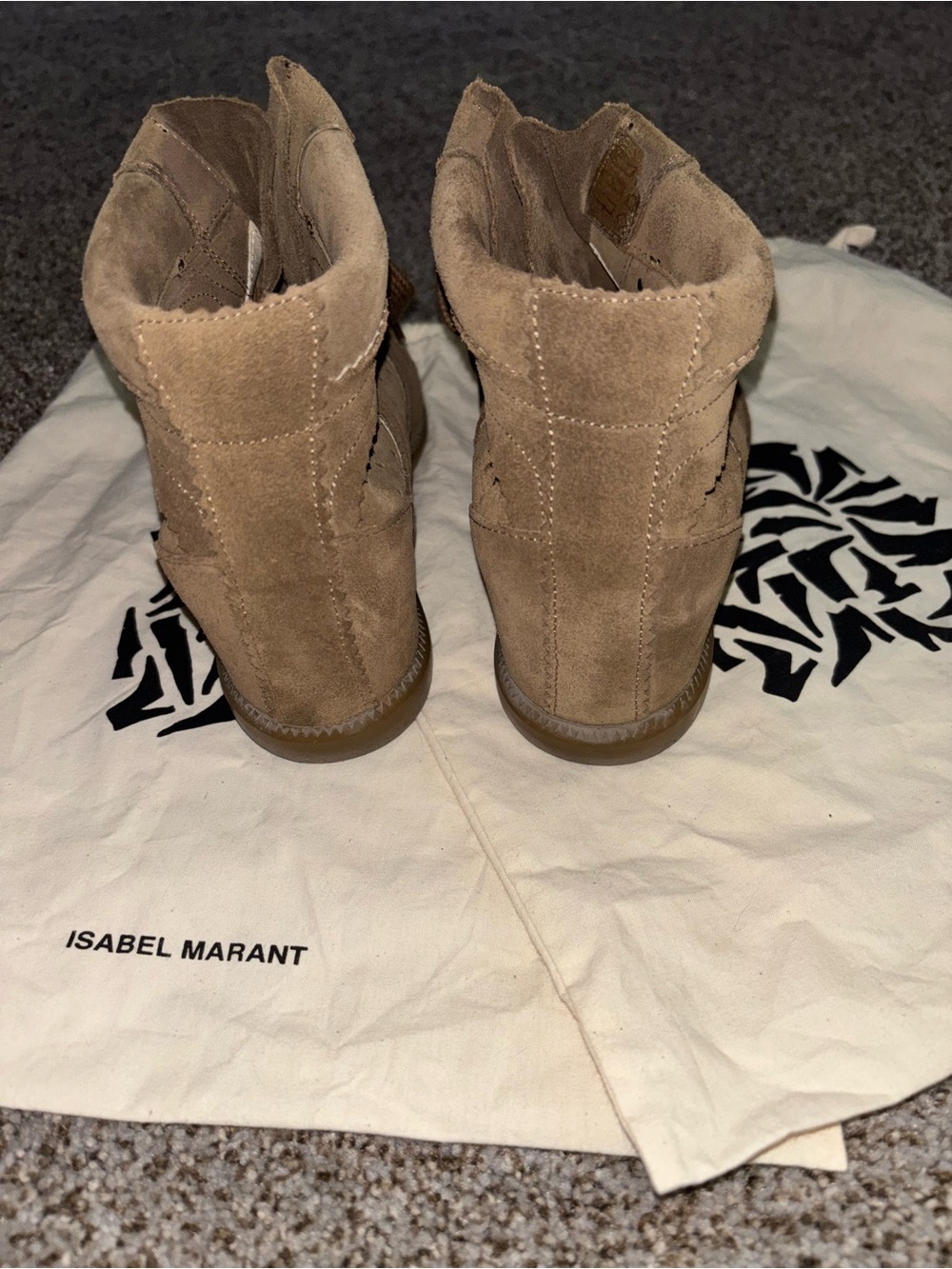 Isabel Marant Brown Suede Lace-Up Wedge Boots - Picture 6 of 12